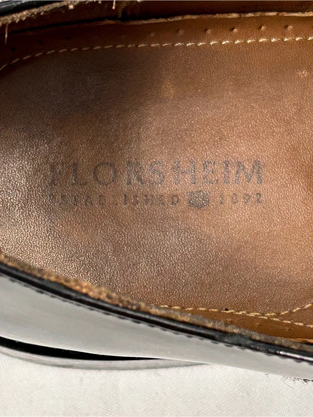 Florsheim Black Leather Cap Toe Dress Shoes with Leather Sole 10D